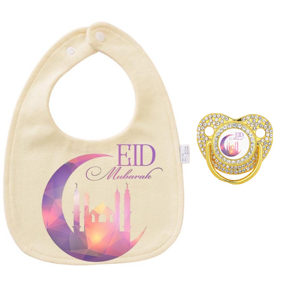 Baby Food Grade - Cetak Eid Mubarak, Motif Kartun Lucu,